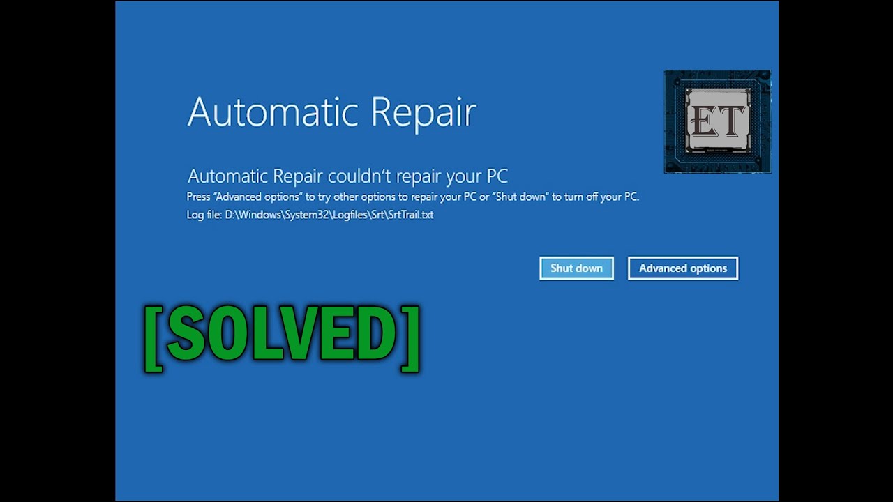 How to Resolve Automatic Repair Loop in Windows 10 – Startup Repair Could Not Fix Your PC